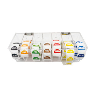 Juego de 1000 Etiquetas Adhesivas Brillantes para Días de la Semana, 7 Rollos de 1 x 1 Pulgada, Etiquetas Removibles para Alimentos de Lunes a Domingo - Product Image 2