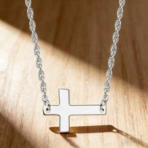 925 Sterling <b>Silver</b> Cross Shape Minimalist Christian Necklace for Women Romantic Pendant Gift - Product Image 2