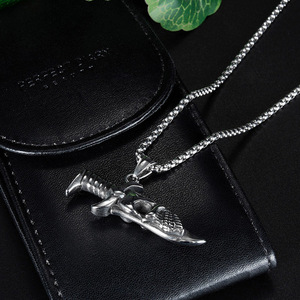 Collar de daga de plata Vintage con cadena de caja de acero inoxidable de calavera para hombre, joyería de aleación de moda, regalo de boda para niños - Product Image 6