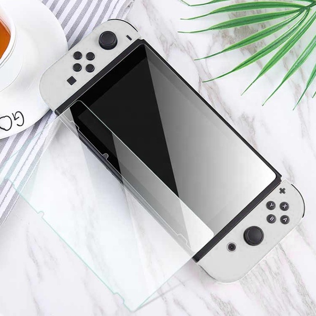LKG High Quality Anti-Shock Tempered Glass Screen Protector Radian Shape for Nintendo Switch OLED & iPhone Anti-Explosion