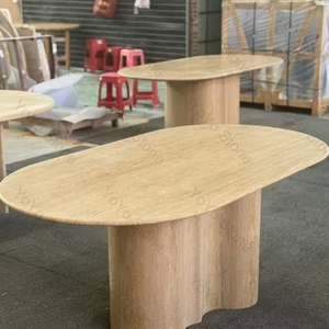 Tavolo da Pranzo di Lusso in Travertino, Tavolo Ovale in Pietra per Riunioni, Mobili in Pietra su Misura per Ville e Progetti Commerciali - Product Image 3