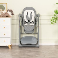 Chaise berçante électrique convertible 4-en-1 pour bébé et chaise haute pliable en forme de Z avec musique, jeux et table à langer sur roulettes