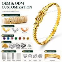 Bracelets en acier inoxydable plaqué or 18 carats pour femmes, bijoux étanches avec service de personnalisation du logo – Vente en gros