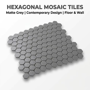 Gạch lát mosaic hình lục giác bề mặt mờ bền chắc 270x284mm, vân gỗ, giả đá, chất liệu porcelain, dùng cho sảnh văn phòng — ảnh 1
