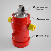 Vérin hydraulique télescopique pour remorques agricoles et véhicules à benne basculante, vérin de levage multi-étages avec couleurs au choix