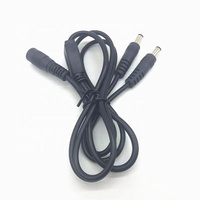 Cables personalizados 2,1X5,5 DC Power Jack Socket Cable de plomo Conductor de cobre Aislamiento de PVC 1 Hembra 2 Cable de alimentación