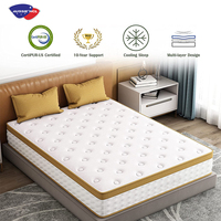 Matelas en mousse mémoire haute densité Hybride Latex Sleep Well Gel Matelas à ressorts ensachés en mousse mémoire royale Commande en ligne de matelas