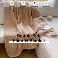 Jeté de lit DL en flanelle couleur unie (Violet) - Fibre de polyester brossée ultra-douce anti-boulochage 300g-500g - Toutes saisons