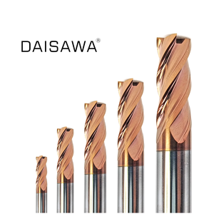 Daisawa HS سلسلة 4-Flutes كربيد صلب Endmills 65hrc صلابة CNC عملية الطحن القاطع OEM تخصيص المغلفة طحن - Product Image 1