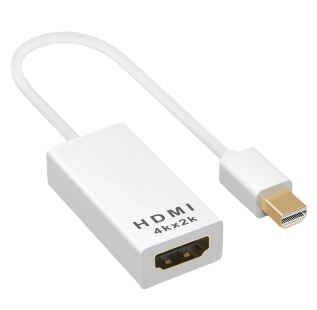 4K Mini DP to HDMI Adapter Cable Mini Display DP Port Thunderbolt Port Converter for Macbook Pro Air Projector Camera TV PC