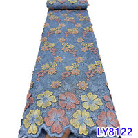 NI.AI Promotion Exceptionnelle : Tissu en Dentelle Cordonnée de Haute Qualité avec Broderie Florale 3D Appliquée pour Robes de Mariée et de Soirée pour Femmes