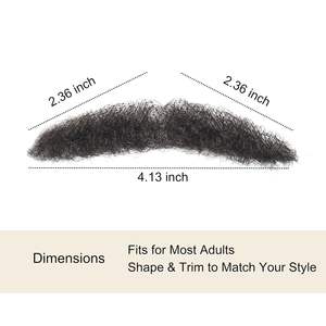<span class=keywords><strong>Bigote</strong></span> y Barba Realistas de Cabello Humano para Hombre, Barba Falsa Gruesa <span class=keywords><strong>con</strong></span> Encaje Invisible, Ideal para Cosplay y Halloween - Product Image 2
