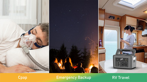 600W 500Wh 135200mAh 휴대용 캠핑 외부 리튬 배터리 팩 휴대용 발전소 순수 사인파 발전기 - Product Image 2