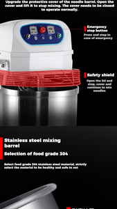 Công nghiệp tốc độ gấp đôi xoắn ốc bột trộn bánh mì bột trộn máy cho bánh bán khách sạn bánh nướng thực phẩm nhà máy phục vụ - Product Image 3