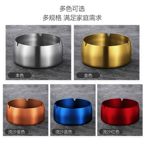 Cenicero redondo de acero inoxidable a prueba de viento, grueso, para uso en el hogar, cafetería, restaurante, KTV - Product Image 5