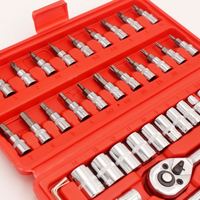 Jeu de 46 embouts de tournevis CRV 1/4 pouce, outil combiné économique pour réparation, avec clé à douille et mallette rigide, personnalisable OEM