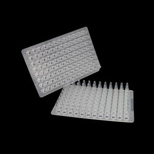 Haiwa LAB OEM plastik transparan, tepi transparan <span class=keywords><strong>96</strong></span> <span class=keywords><strong>Well</strong></span> 0.1ml 0.2ml pelat PCR untuk penggunaan di Lab - Product Image 5