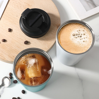 Taza de café reutilizable al vacío de acero inoxidable impresa personalizada de 12oz, taza de viaje de cerveza térmica, logotipo termo personalizado para regalo