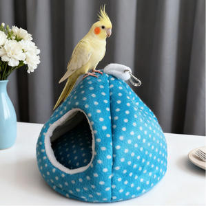 Nid chaud pour perroquet, maison en coton moelleux avec polaire épaisse - Cabane d'hiver pour se blottir et hamac pour cage, lit pour oiseaux, fournitures pour animaux <span class=keywords><strong>de</strong></span> compagnie - Product Image 2