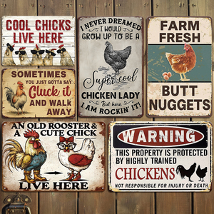 Vui Vẻ 12 "X8" Tin Dấu Hiệu Vui Gà Coop Cảnh Báo Dấu Hiệu UV In Ngoài Trời Nhà Gà Trang Trí Nội Thất Món Quà Kim Loại Cho Gà Những Người Yêu Thích - Product Image 1