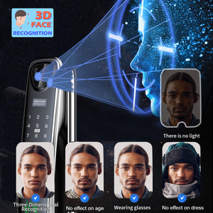 Điện sinh trắc học vân tay nhận dạng khuôn mặt thông minh khóa cửa tuya <span class=keywords><strong>Wifi</strong></span> <span class=keywords><strong>intercom</strong></span> cho cổng cửa gỗ - Product Image 2