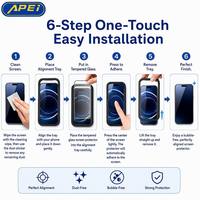 Kit de Instalación de Protector de Pantalla de Vidrio Templado con Dureza 9H Grado AAA, ODM OEM, para iPhone 17 18 Pro Max, Paquete de 2