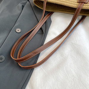 2025 phong cách mới dệt rơm của phụ nữ công suất lớn bãi biển <span class=keywords><strong>Tote</strong></span> Túi của phụ nữ vai túi sọc túi xách cho phụ nữ - Product Image 2