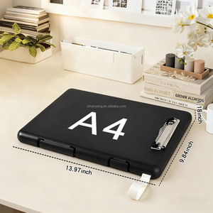 Porte-documents A4 durable avec compartiment interne, porte-stylo et sangle de suspension, étanche, pour réunions de bureau - Product Image 1