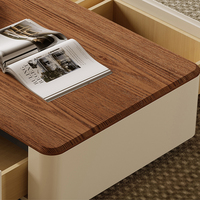 Meuble TV en bois italien vintage haut de gamme, ensemble meuble TV et table basse, meuble TV moderne pour salon avec rangement