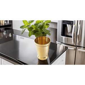 PARIJAT Artisanat moderne et classique 10 oz en laiton menthe Julep tasse finition lisse verre empilable pour restaurants en boîte - Product Image 5