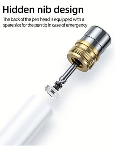 Stylet capacitif actif pour écran tactile, <span class=keywords><strong>compatible</strong></span> avec les tablettes métalliques, style crayon, <span class=keywords><strong>2</strong></span> en 1 - Product Image 2