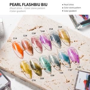 JTING OEM, Etiqueta Privada Disponible, Esmalte de Uñas en Gel UV con Diseño de Arte de Uñas, 12 Colores Brillantes con Efecto Mármol, Juego de Esmaltes Líquidos - Product Image 3