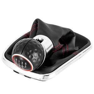 Volkswagen Gear <b>Shift</b> <b>Knob</b> 5 Speed 6 Speed Leather Electroplated Black Ergonomic For Golf 4 Bora GTI - Product Image 2