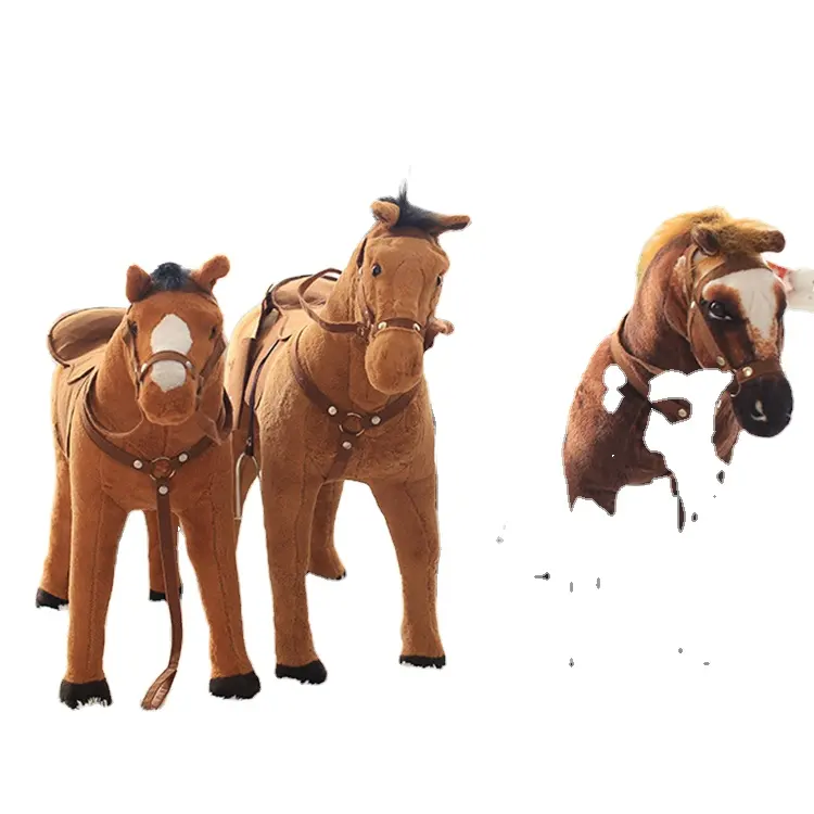 Soft Stuffed Simulation Animal Plush standing Horse Toy for child