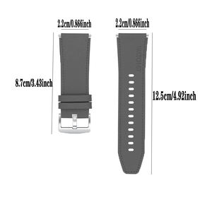 Correa de reloj inteligente deportiva ajustable de cuero sintético de 22 mm con hebilla de pasador, compatible con la serie Watch <span class=keywords><strong>GT</strong></span> 3/<span class=keywords><strong>2</strong></span>, de repuesto - Product Image 6