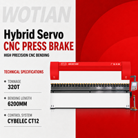 Presse plieuse CNC haute précision WE67K 320T6200MM avec couronnage automatique et contrôle stable du vérin pour le traitement de l'acier inoxydable