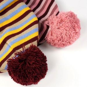 Vente en gros d'usine, bonnet, écharpe et gants en jacquard pour enfants, rayés, chauds, ensemble de 3 pièces pour l'hiver - Product Image 6