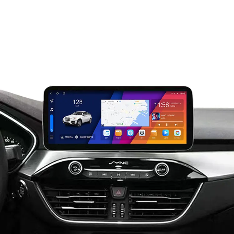 Touch screen 7/9/102.3 Inch QLED/IPS 1280*720 Stereo Gps Android Car Radio player 2 DIN Multimedia For Ford Focus 2019 2020