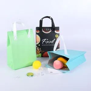 custom ultrasonic non woven tote package warmer heat thermo carry thermal insulated shopping bag cooler delivery bag for food