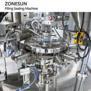 ZONESUN automático de cabezales múltiples rotatorio té alimentos para mascotas cereales bolsa prefabricada bolsa gránulo pesaje máquina de sellado y llenado - Product Image 3