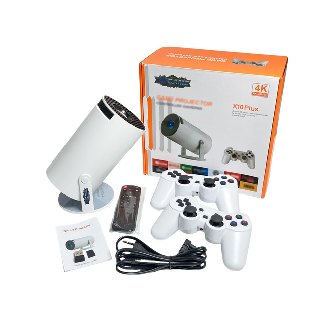 Portable Game Projector with 2.4G Wireless Controller Support 4K HD Output Projection Projector Gaming
