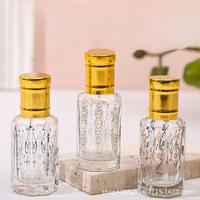 Flacon d'huile essentielle en verre octogonal doré 3 ml 6 ml 12 ml Flacon d'huile essentielle transparent