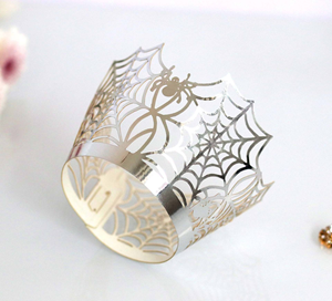 Envoltorios de Papel para Cupcakes con Diseño de Telaraña, Bandejas para Muffins, Decoración para Fiestas de Halloween - Product Image 3