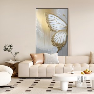 Modern Minimalist Butterfly Oil <b>Painting</b> With Texture <b>Frame</b> <b>For</b> Living Room Sofa Background Wall Art Decor - Product Image 3