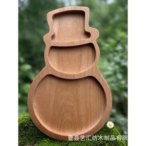 Bandeja de Madera con Diseño de Árbol de Navidad, Plato Decorativo con Separadores para Servir, para Hogar, Oficina o Comedor - Product Image 1