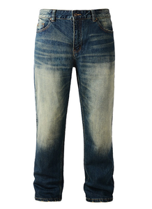 Pantalon droit en denim de coton confortable haut de gamme pour hommes, style décontracté et ample avec motif à la bombe - Product Image 2