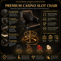 Chaise de casino robuste Successor avec coussin confortable et structure en acier durable pour machine à sous et comptoir de bar de jeu