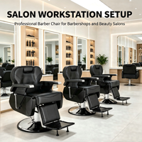Fauteuils de barbier classiques pour hommes, chaise de coiffure élégante, chaise de barbier hydraulique, chaise de coiffure King