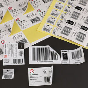 Étiquettes de codes-barres carrées transparentes imprimées, imperméables, en papier kraft auto-adhésif, épaisseur 0,5 mm, pour l'emballage des marchandises - Product Image 1