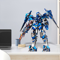 Kit de Modélisme 3D en Métal Piececool - Guerrier Mecha Sci-Fi - Robot Bleu Futuriste à Assembler Soi-même - Jouet de Collection pour Passionnés
